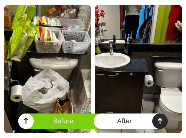 Dee CLUTTER Before and After - Bathroom - White Background